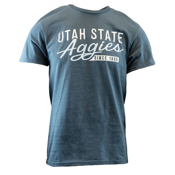 Utah State Aggies script blue t-shirt